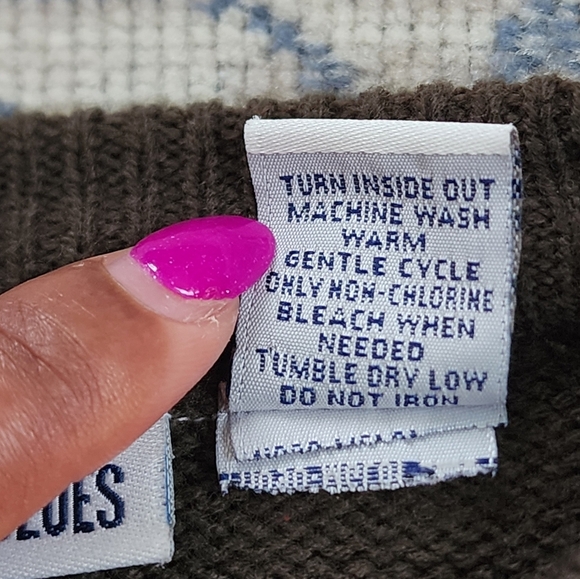 Canyon River Blues Boys Knit Navy/Green Pullover Sweater Winter Fall, sz SM (8) - Picture 8 of 12